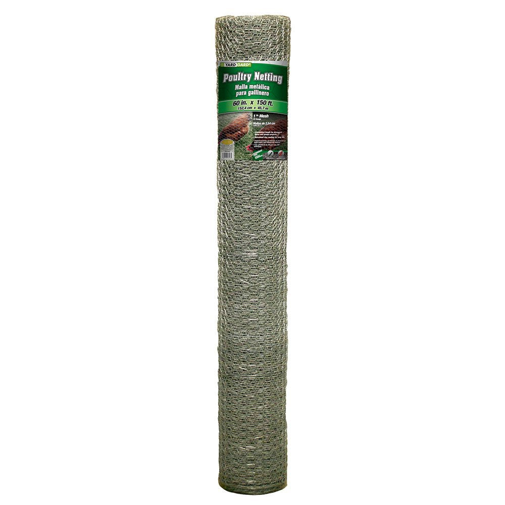 YardGard® 308434B Galvanized Poultry Netting, 20-Gauge, 1" Mesh, 60" x 150'