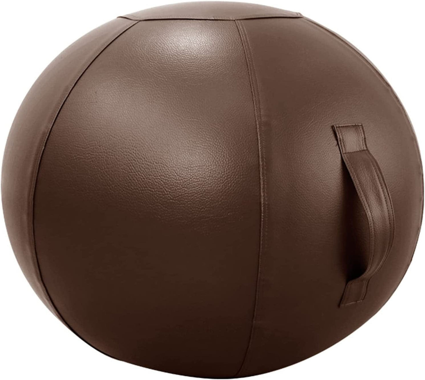 Yoga Ball Chair with Stability Ball Cover Pilates Exercise Ball Chair for Office and Desk Ergonomic Posture Exercise Ball Seat with Handle and Pump,Dark Brown,29.5In
