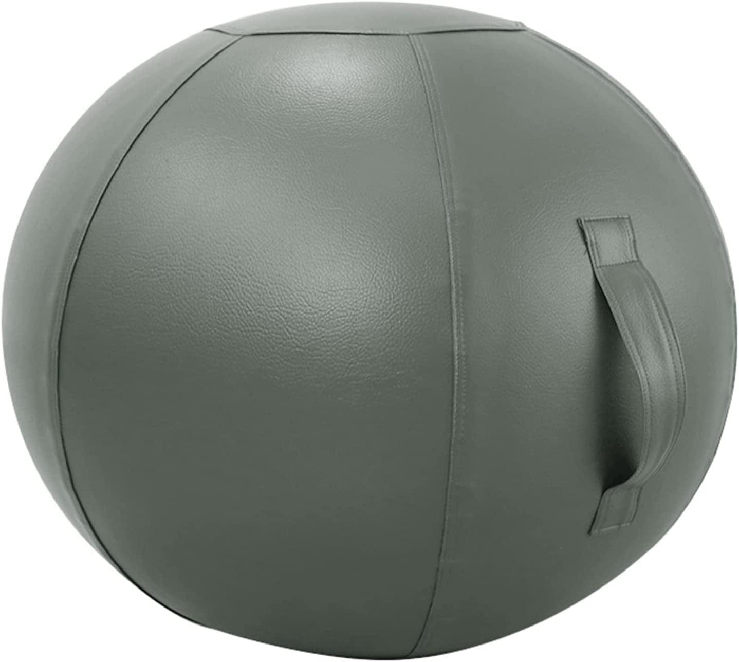 Yoga Ball Chair with Stability Ball Cover Pilates Exercise Ball Chair for Office and Desk Ergonomic Posture Exercise Ball Seat with Handle and Pump,Dark Brown,29.5In