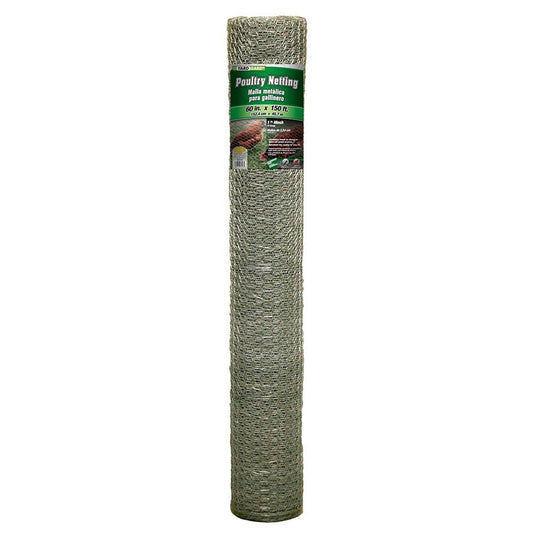 YardGard® 308434B Galvanized Poultry Netting, 20-Gauge, 1" Mesh, 60" x 150'