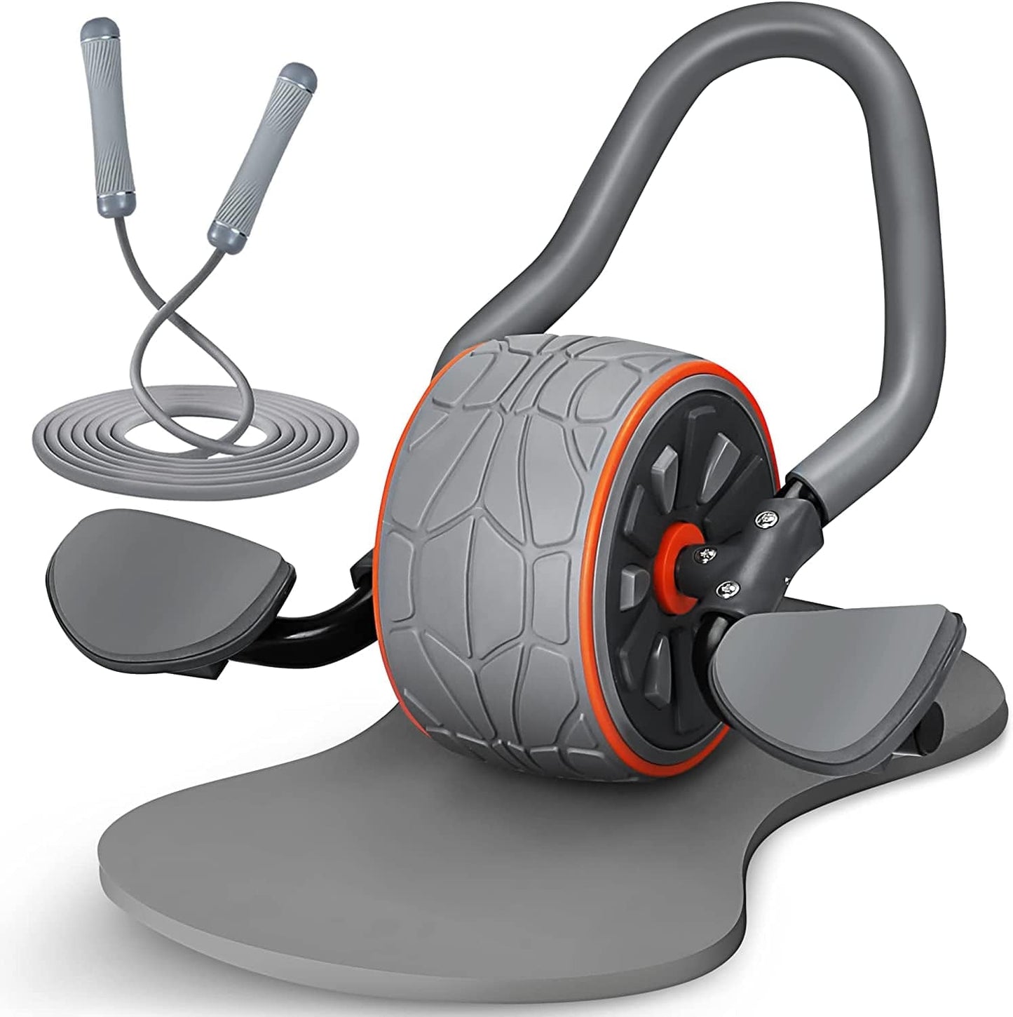 Ab Roller Wheel with Weighted Jump Rope, 4D Ab Roller for Abs Workout, Ab Wheel Roller for Core Workout, Exercise Wheel, Abs Roller with Elbow Support