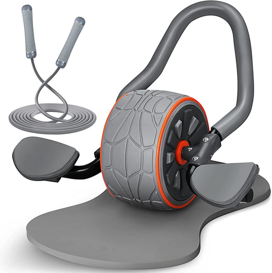 Ab Roller Wheel with Weighted Jump Rope, 4D Ab Roller for Abs Workout, Ab Wheel Roller for Core Workout, Exercise Wheel, Abs Roller with Elbow Support