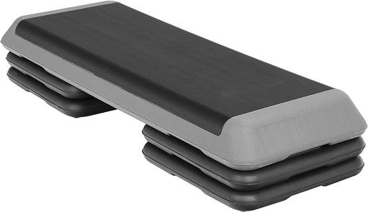 Zenstyle 43" Aerobic Stepper with Adjustable Risers 4" - 6" - 8" Large Fitness Exercise Step Trainer Home Gym Equipment, Black
